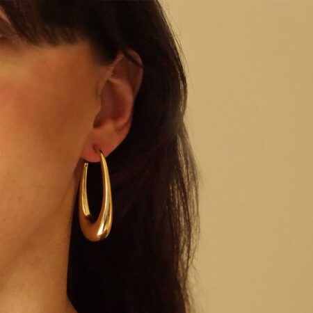 Μεγάλοι Οβάλ Κρίκοι Επίχρυσοι 925