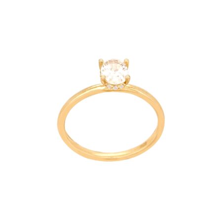 Μονόπετρο Οβάλ Χρυσό 14Κ Με Ζιργκόν