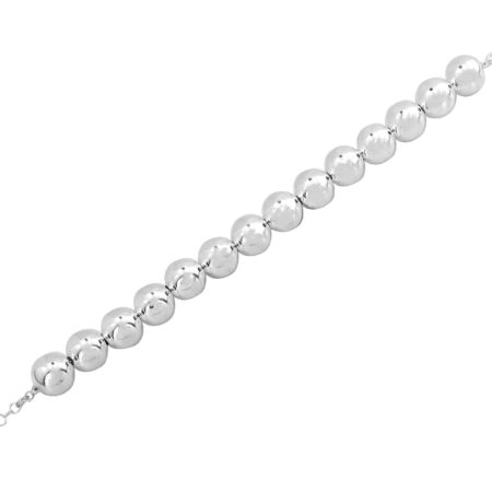 Μοντέρνο ασημένιο βραχιόλι με λουστρέ φινίρισμα και μπίλιες