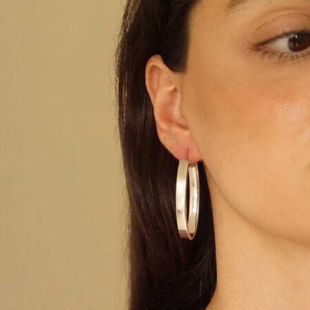 Οβάλ Κρίκοι Ασημί 925