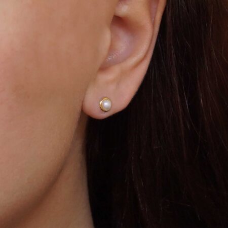 Σκουλαρίκια Καρφωτά Μαργαριταρένια 14Κ