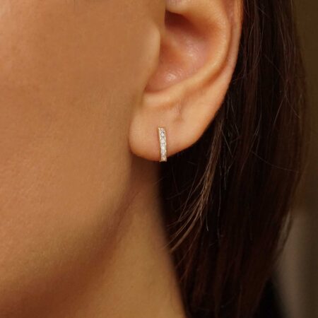 Σκουλαρίκια Καρφωτά Χρυσά 14 Καράτια Με Πέτρες Ζιργκόν