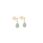 Σκουλαρίκια Κρεμαστά Με Γαλάζια Πέτρα Σε Χρυσό 9Κ