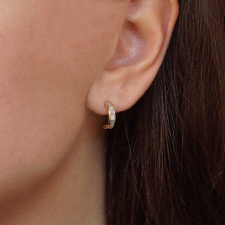 Σκουλαρίκια Κρίκοι Με Μαργαριτάρι 14Κ