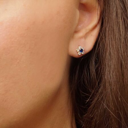 Σκουλαρίκια Λουλούδια Καρφωτά Σε Χρυσό 14 Καράτια