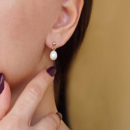 Σκουλαρίκια Με Μαργαριτάρια Κρεμαστά 14Κ