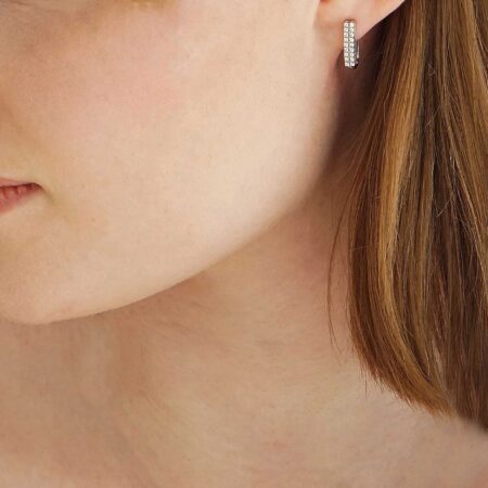 Σκουλαρίκια Με Κλιπ Σε Λευκόχρυσο 14 Καράτια