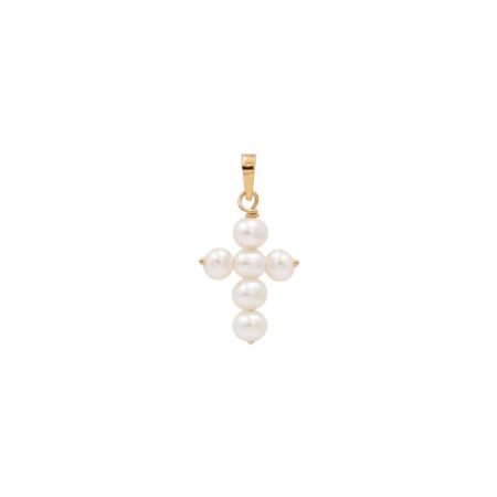 Γυναικείος Σταυρός Με Μαργαριτάρια Σε Χρυσό 14Κ