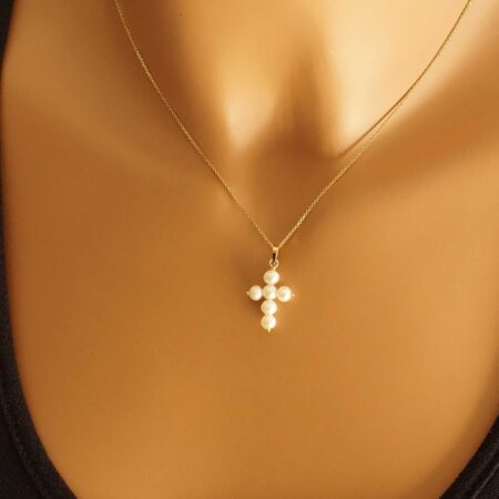 Σταυρός Με Μαργαριτάρια Fwp Χρυσός 14Κ