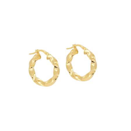 Στριφτά Επίχρυσα Κρικάκια Από Ασήμι 925