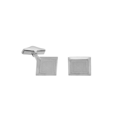 Ασημένια Ορθογώνια Μανικετόκουμπα