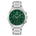Bulova Curv Ρολόι Με Πράσινο Καντράν (96A297)