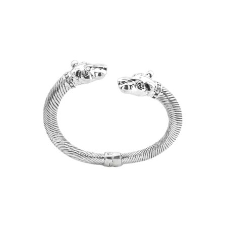 Χειροπέδα Με Πάνθηρα Ανάγλυφη 925