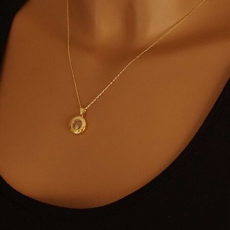 Χρυσό 14Κ Γυναικείο Μενταγιόν Λαιμού Ζιργκόν