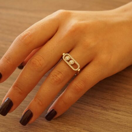 Δαχτυλίδι Χρυσό Διπλής Όψης 14Κ Με Πέτρες Ζιργκόν