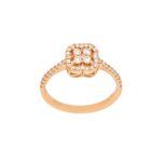 Δαχτυλίδι Με Διαμάντια Ροζ Χρυσό 18Κ