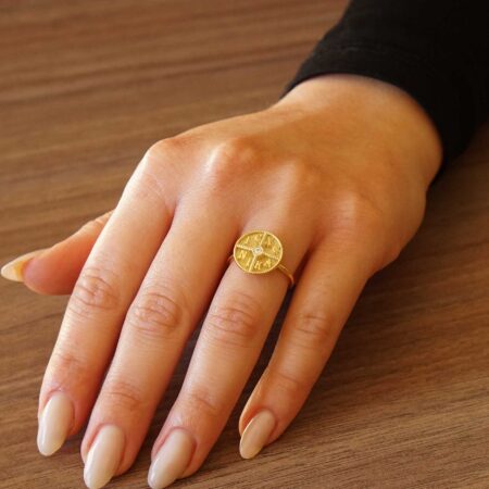 Δαχτυλίδι Με Κωνσταντινάτο Σε Χρυσό 14 Καράτια