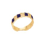 Δαχτυλίδι Με Σμάλτο Μπλε Και Ζιργκόν Πέτρες Σε Χρυσό 14Κ