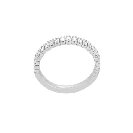 Δαχτυλίδι Μισόβερο Με Διαμάντια Σε Λευκόχρυσο 18Κ