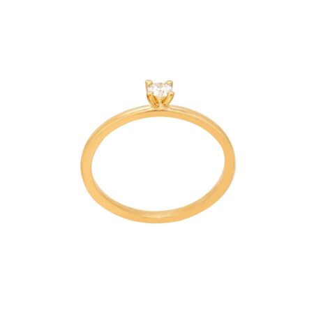 Δαχτυλίδι Μονόπετρο Μπριγιάν Σε Χρυσό 18Κ