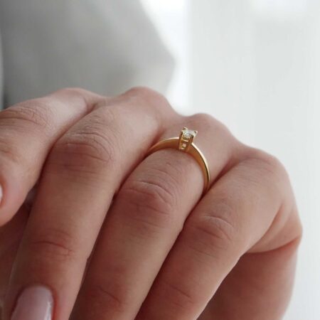 Δαχτυλίδι Μονόπετρο Διαμάντι Σε Χρυσό 18 Καράτια