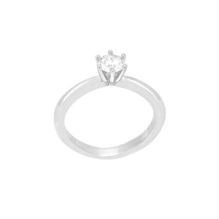 Δαχτυλίδι Μονόπετρο Λευκόχρυσο 18Κ (GR2087)