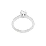 Δαχτυλίδι Μονόπετρο Λευκόχρυσο 18Κ