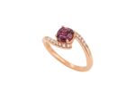 Δαχτυλίδι Με Ρουμπίνι Και Διαμάντια Σε Ροζ Χρυσό 18Κ