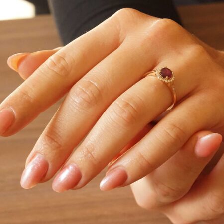 Δαχτυλίδι Ροζέτα Με Ρουμπίνι Και Διαμάντια Σε Ροζ Χρυσό 18 Καράτια