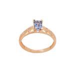 Δαχτυλίδι Με Ζαφείρι Και Μπριγιάν Σε Ροζ Χρυσό 18Κ