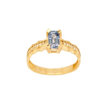 Δαχτυλίδι Με Ζαφείρι Και Διαμάντια Σε Χρυσό 18Κ