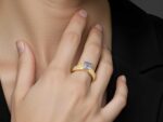 Δαχτυλίδι Με Ζαφείρι Και Μπριγιάν Σε Χρυσό 18 Καράτια