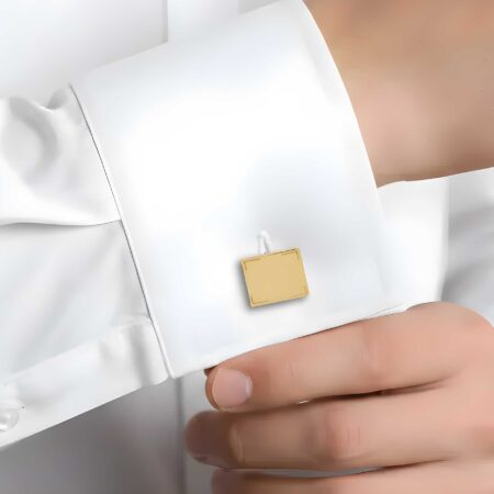 Επίχρυσα Ορθογώνια Μανικετόκουμπα 925