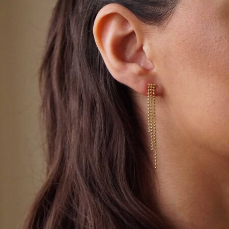 Επίχρυσα Σκουλαρίκια Κρεμαστά Σε Ασήμι 925