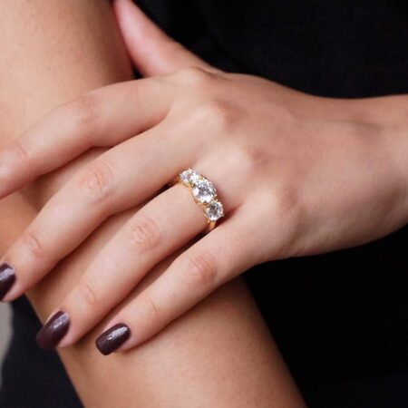 Επίχρυσο Δαχτυλίδι 925 Με Ζιργκόν Πέτρες