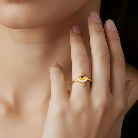 Επίχρυσο Δαχτυλίδι Με Ματάκι 925