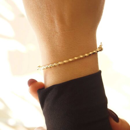 Επιχρυσωμένη Χειροπέδα Στριφτή 925