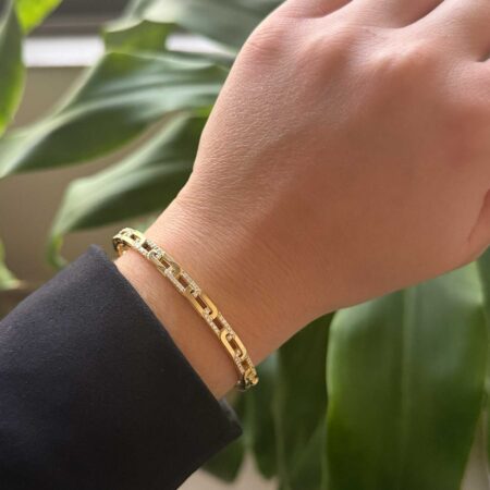 Γυναικεία Χειροπέδα Χρυσή 18Κ Με Διαμάντια