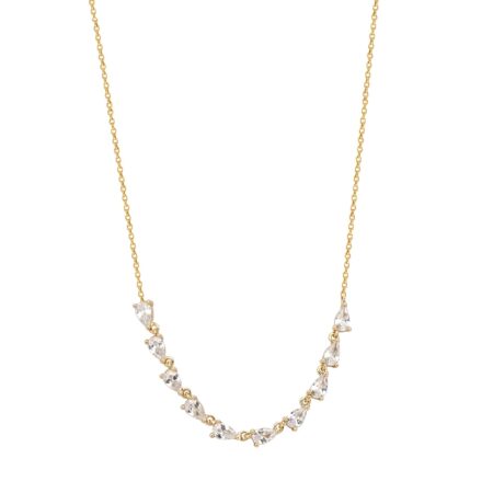 Γυναικείο Επίχρυσο Μενταγιόν Με Λευκές Πέτρες 925