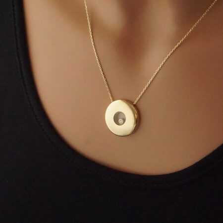 Γυναικείο Κρεμαστό Ζιργκόν Λαιμού 14Κ