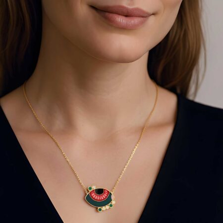 Κολιέ Με Κόκκινο Μάτι Επίχρυσο 925