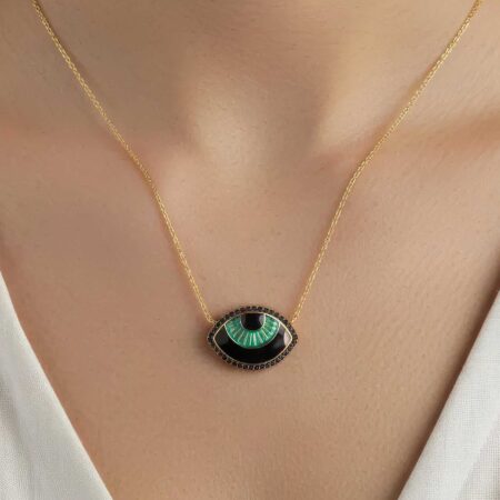 Κολιέ Με Μάτι Επίχρυσο 925 Και Ζιργκόν