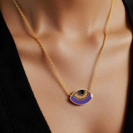 Κολιέ Με Μωβ Μάτι 925
