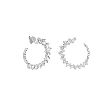 Σκουλαρίκια Με Ζιργκόν Πέτρες Από Ασήμι 925