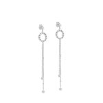 Λευκόχρυσα Κρεμαστά Σκουλαρίκια 18Κ