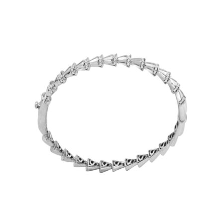 Λευκόχρυση Χειροπέδα 18Κ Με Διαμάντια