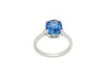 London Blue Topaz Δαχτυλίδι Με Διαμάντια Σε Λευκόχρυσο 18Κ