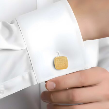 Μανικετόκουμπα Τετράγωνα Επίχρυσα 925