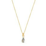 Μενταγιόν Aquamarine Με Διαμάντι Σε Χρυσό 18 Καρατίων