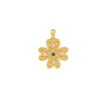 Μενταγιόν Χρυσό 14Κ Διπλής Όψης Με Ζιργκόν Πέτρες